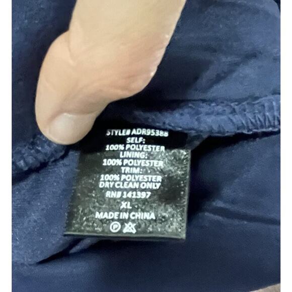 ASTR The Label Dress Size XL Navy Blue Floral Lace Overlay Evening Party Glam - Picture 7 of 7